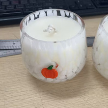 简约时尚蜡杯房间客厅卧室装饰点缀 透明彩绘浮雕图标贴片蜡杯有