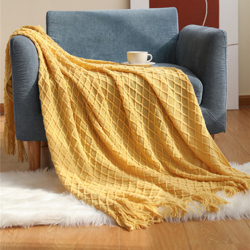 Nordic style sofa cover solid color summer office air conditioning nap blanket knitted small blanket bedside blanket wholesale