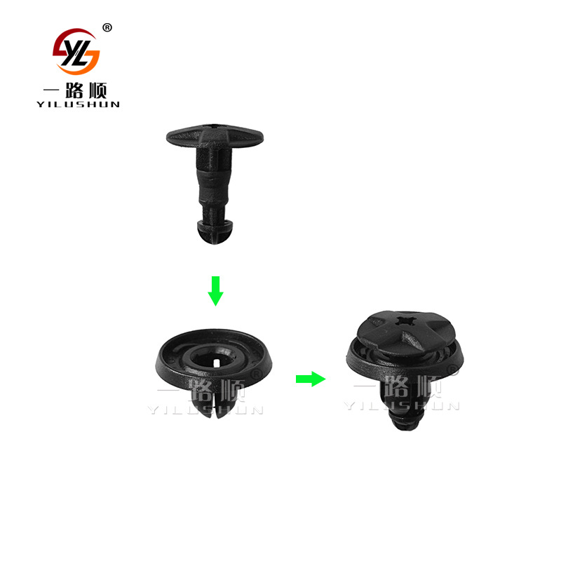 Xinyida suministro al por mayor accesorios del coche piercing nail push hebilla de expansión nylon hebilla clip B67