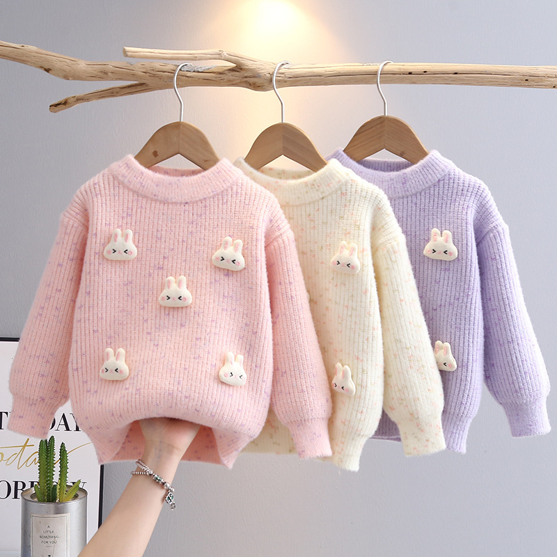 Knitted cardigan 2024 autumn and winter new children's Korean style girls small and medium-sized children's baby sweater coat trendy