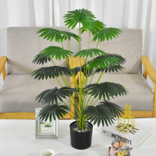 仿真绿植葵扇棕榈叶扇叶轻奢客厅落地摆件高端盆栽假花仿真花跨境