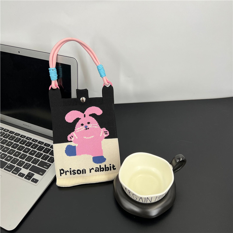 新款女士卡通针织手机包手提包可爱百搭时尚单肩包斜挎包迷你包包|undefined