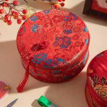 结婚女方陪嫁针线盒高档便携中国风嫁妆家用多功能婚礼出嫁针线包