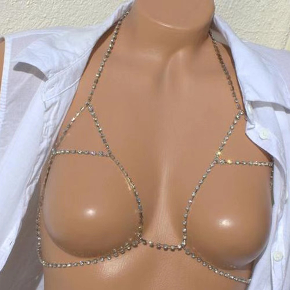 Fashion Sexy Simple Bikini Bra Body Chain Gothic Body Claw Chain Necklace display picture 3