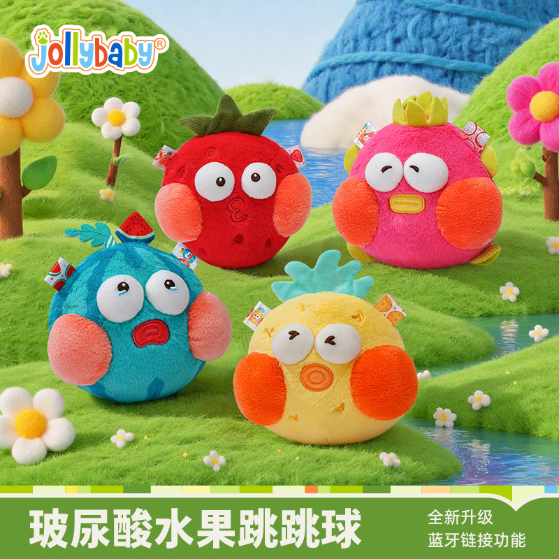 Jollybaby Baby Aprende a hablar Frutas Salto Balón Bebé Head Up Practice Singing Juguetes de peluche 0 - 1 años