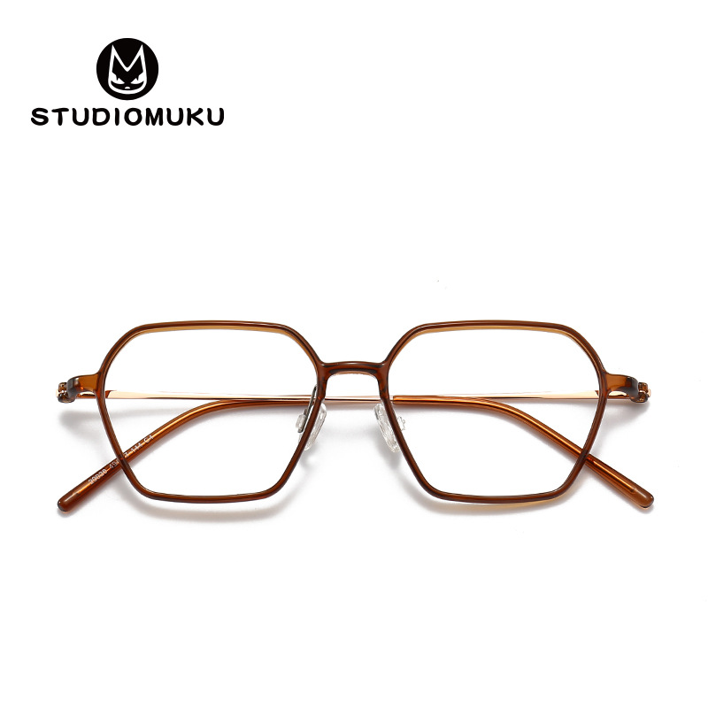 STUDIOMUKU gafas frescas de madera un poco delicado sabor retro marco temperamento desgaste polígono marco