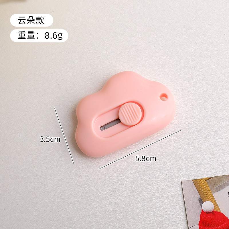 Cuchillo de dibujos animados creativo lindo dibujos animados cuchillo de corte de papel portátil cuchillo de cuentas de mano nube gato