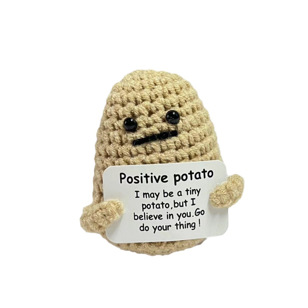 Amazon positivepotato hilado de lana tejida ganchillo patata divertida descompresión muñeca tejida a mano
