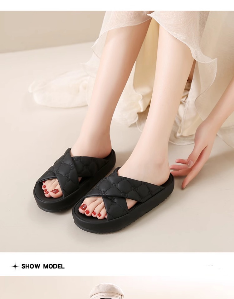 Women’s Platform Sandals With Soft Sole And Crossover Design_voghion.com