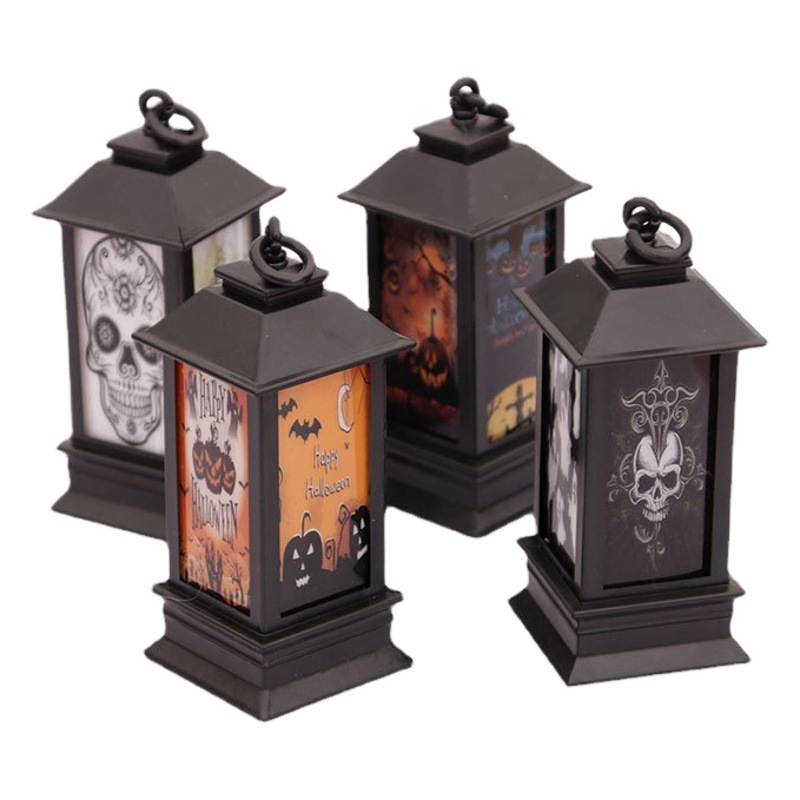 Transfronterizo nueva lámpara de aceite luminosa de Halloween pequeño regalo lámpara de calabaza fiesta adornos luminosos