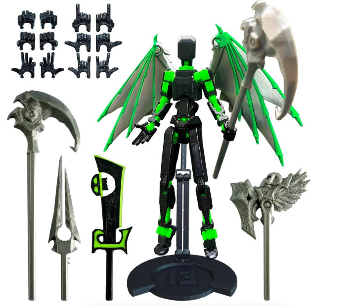 데스 커스텀 모델 2 (그린 실버 날개 + 스탠드) 완제품