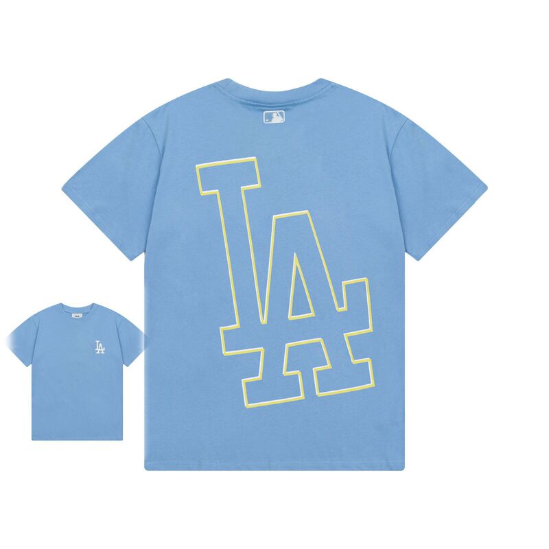 クロスボーダー MLB&NY ベーシックプリント高品質レディース T メンズ半袖コレクション共同ブランドの純綿通気性ボトリングシャツ|undefined