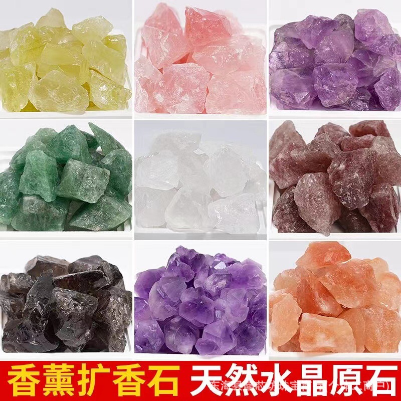 Natural Crystal Raw Stone Wire-Wrapped Handmade Glass Opal DIY Bracelet Braided Small Beads Aroma Diffuser Stone