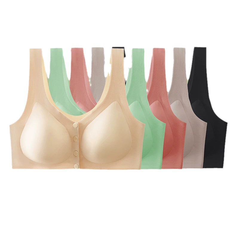 Bra top for breastfeeding, comfortable wireless bra, supporting underwear, front lock