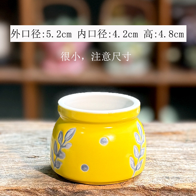 新款韩式手绘多肉拇指盆创意陶瓷家用室内粗陶简约多肉个性清新|undefined
