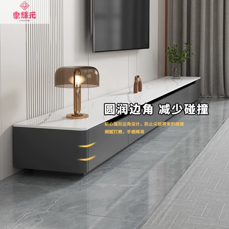 Тумба под телевизор в стиле лайт-люкс, современный набор для гостиной: журнальный столик и напольная подставка для телевизора из сланца, новая модель 2026 года для небольших квартир