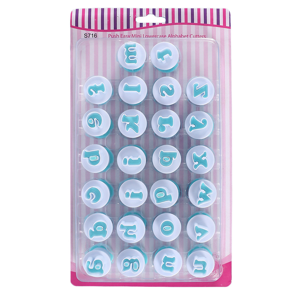 26 upper and lower case alphanumeric biscuit spring press mold flip sugar cake printing press mold cutting mold baking tool