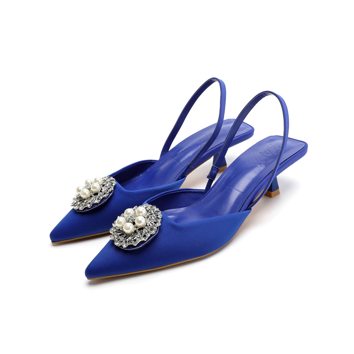 Новые женские туфли Blue Rose Red яркие Стразы острый низкий каблук элегантные весенне-летние свадебные туфли больших размеров