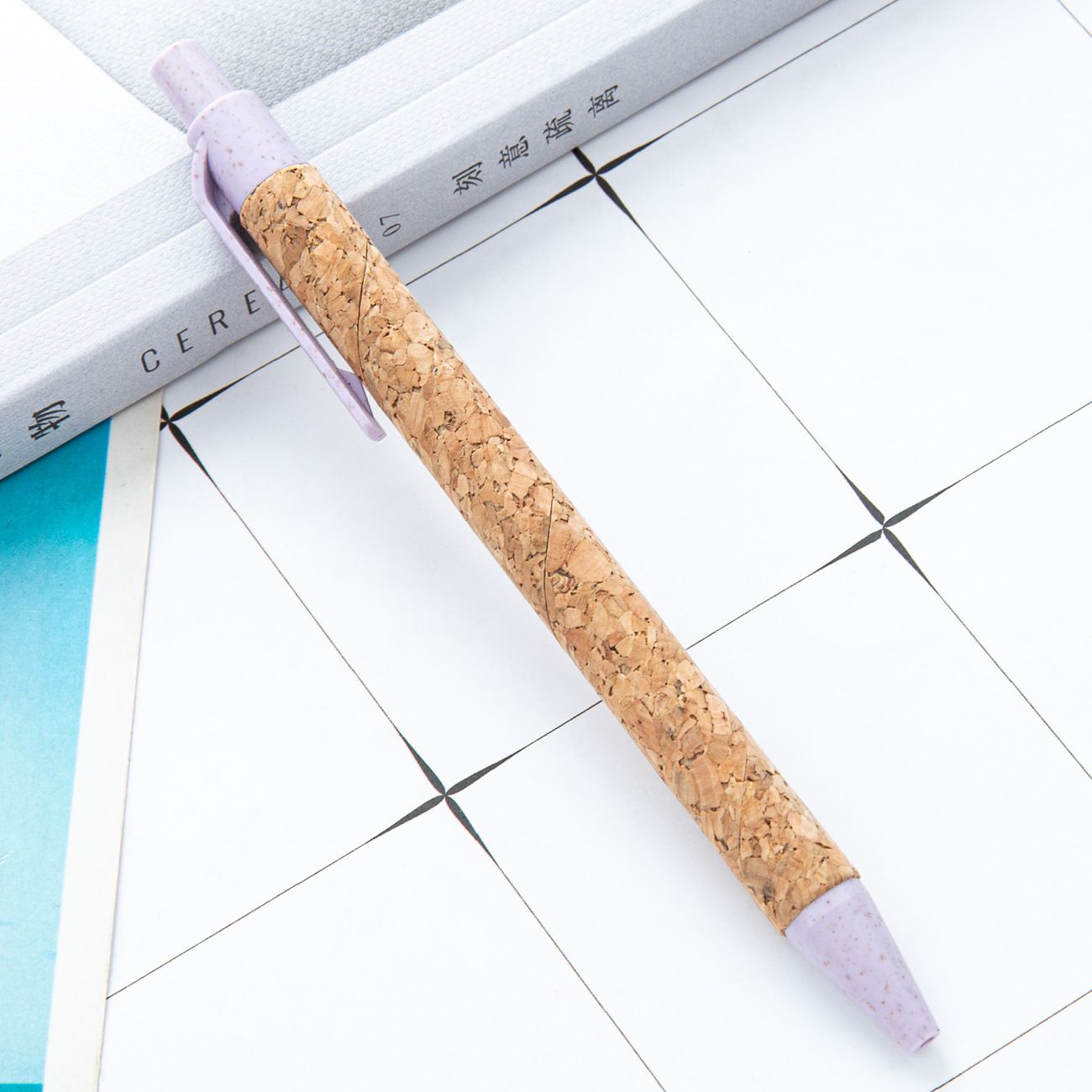 Nuevo bolígrafo de madera plástico corcho de paja bolígrafo de bolas al por mayor regalos promocionales publicidad bolígrafo