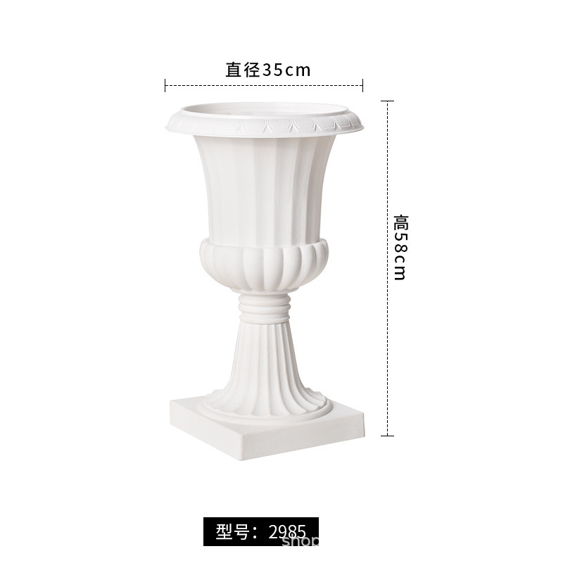 プラスチック植木鉢ヨーロッパローマ柱背の高い結婚式の装飾ポット大型屋外ガーデンバルコニーポトス水耕鉢植え|undefined