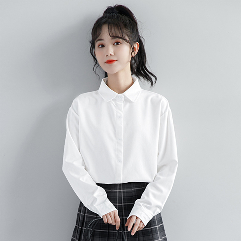 White Shirt 2026 Spring New Style Loose Versatile Design Niche Top Simple Formal Long-Sleeve Base Shirt
