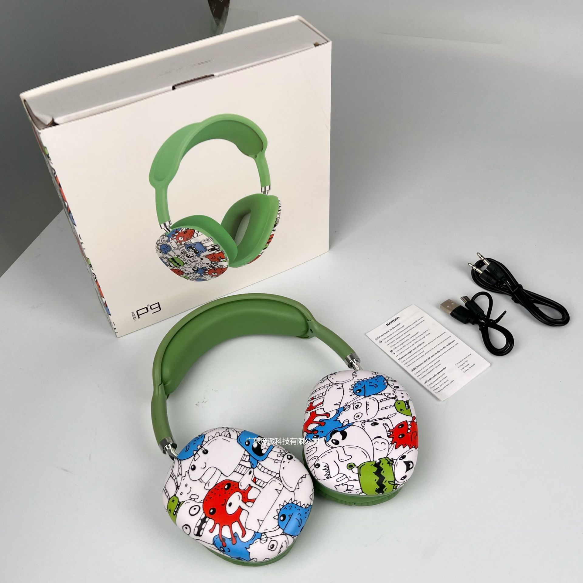 Transfronterizo P9 auriculares Bluetooth pintados, música inalámbrica, alta calidad de sonido, fabricación de auriculares privados
