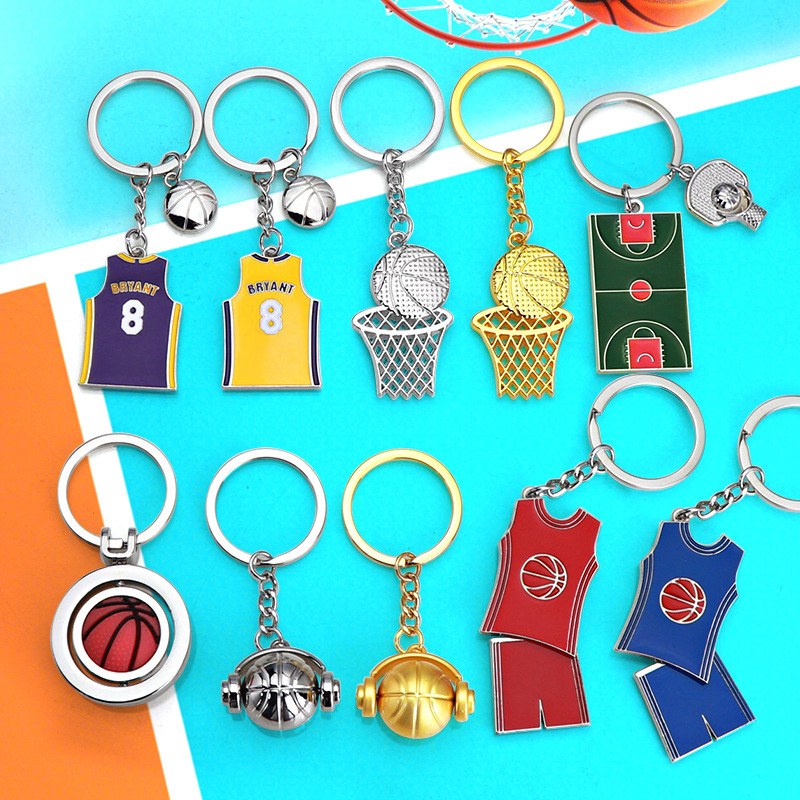 Creative Basketball Keychain Customized Basketball Box Keychain Training Class Small Gift Kobe Star School Bag Hanging Ornaments