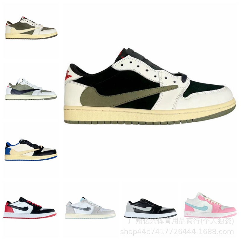 Putian Pure Original Aj1 Men's Basketball Shoes Barb Low-Top Women's Sneakers Sports Shoes Men's Obsidian North Carolina Blue and White