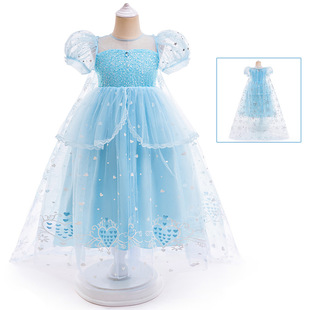 Amazon Aisha Princess Dress cosplay Girls Frozen dress Cosplay Puff Yarn Dress