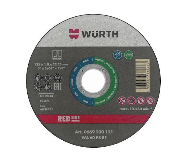 伍尔特WURTH不锈钢切割片厚度1.0MM 直径100MM 绿色669230101