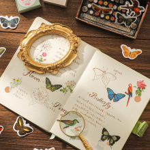 意鸟 盒装贴纸 画之花系列 植物手账 文艺相册装饰 DIY封口贴纸包