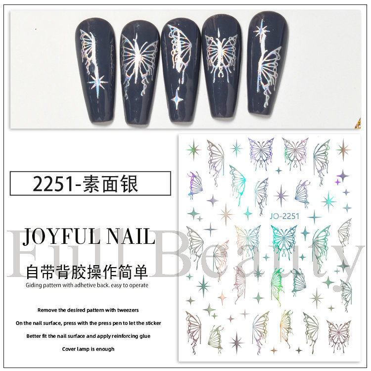新しい漫画动物ネイルステッカー黒い子犬落书きバックゴム爪ステッカーネイルステッカーミックスnail|undefined