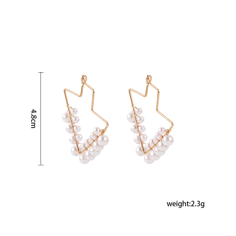 3g Weight Earrings Classification Wedding, Travel Occasion Women'S Gender Gold Color Fashion Geometric Arrow Tassel Pearl Earrings 无
