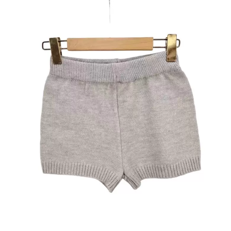 美式辣妹针织短裤女外穿秋冬新款百搭中腰宽松显瘦打底直筒休闲裤