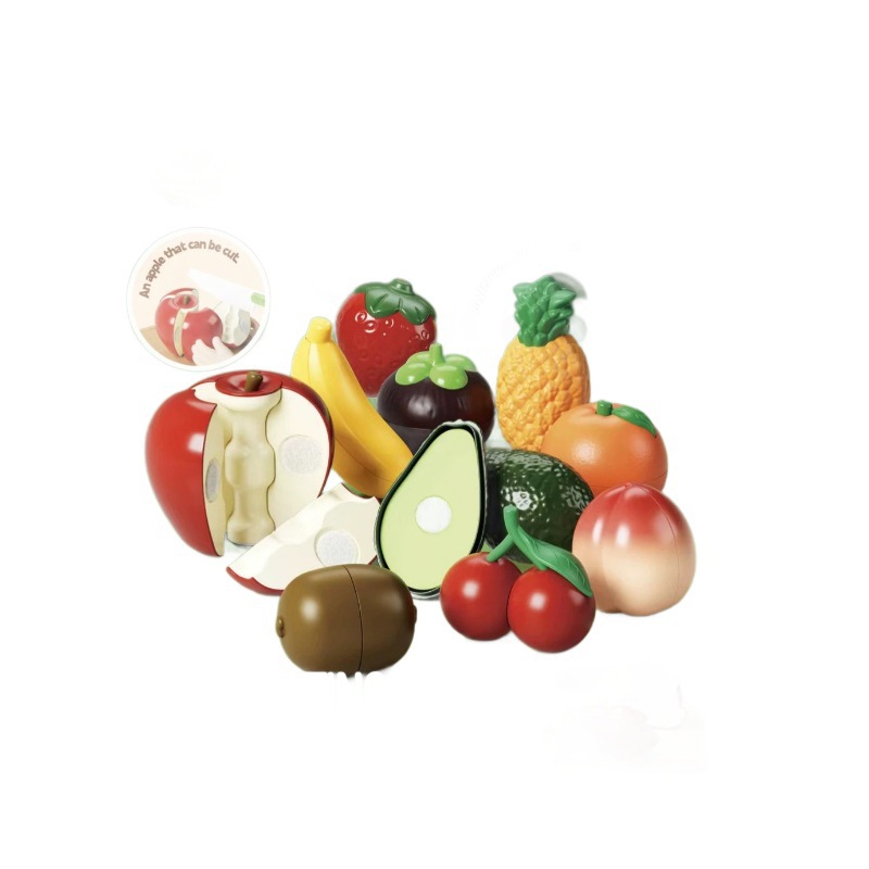 Comercio exterior para niños simulación de alimentos Durian manzana sandía plátano juego de frutas y verduras cortadas juguetes caseros