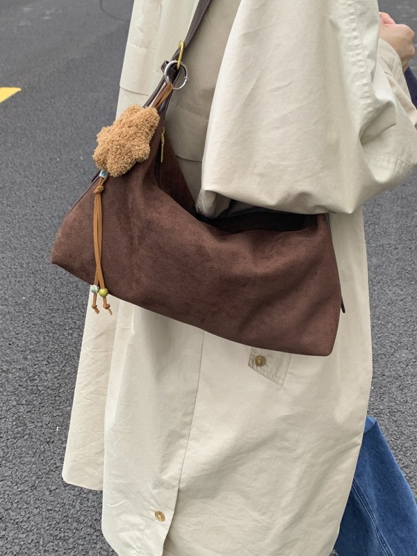 跨境复古大容量波士顿包女2025新款秋冬百搭单肩斜挎包质感手提腋|undefined
