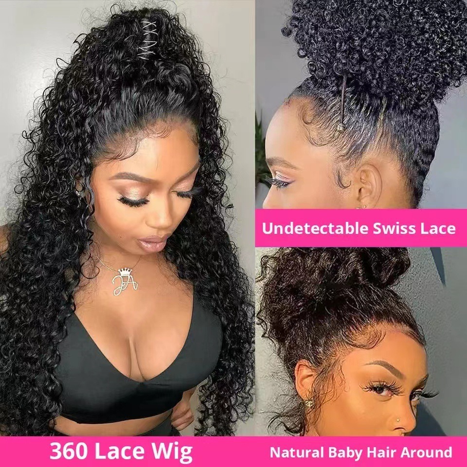 Fashion Decorative African Curly Wig Front Lace Long Curly Hair Synthetic Full Head Cover Natural And Realistic Wigs_voghion.com