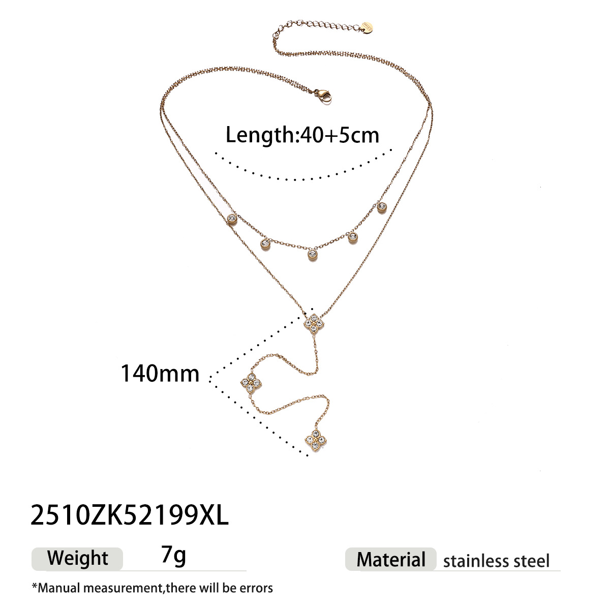 Collar de acero inoxidable de la UE y los Estados Unidos, lujo ligero, nicho, conjunto de joyería de flores, no se desvanece, ventas transfronterizas calientes para mujeres