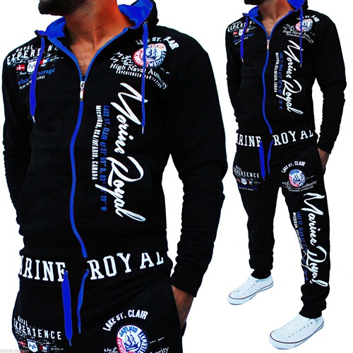 2024 Cross-Border Men's Fashion Two-Piece Hooded Sport Shirt and Pants Set with Hood Print Sport Suit