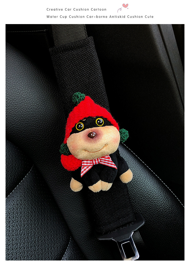 Bee Dog Car Seat Belt Shoulder Cover Clothing Anti-Wear Cover Pair of High-End Car Dolls Car Interior Decoration for Women