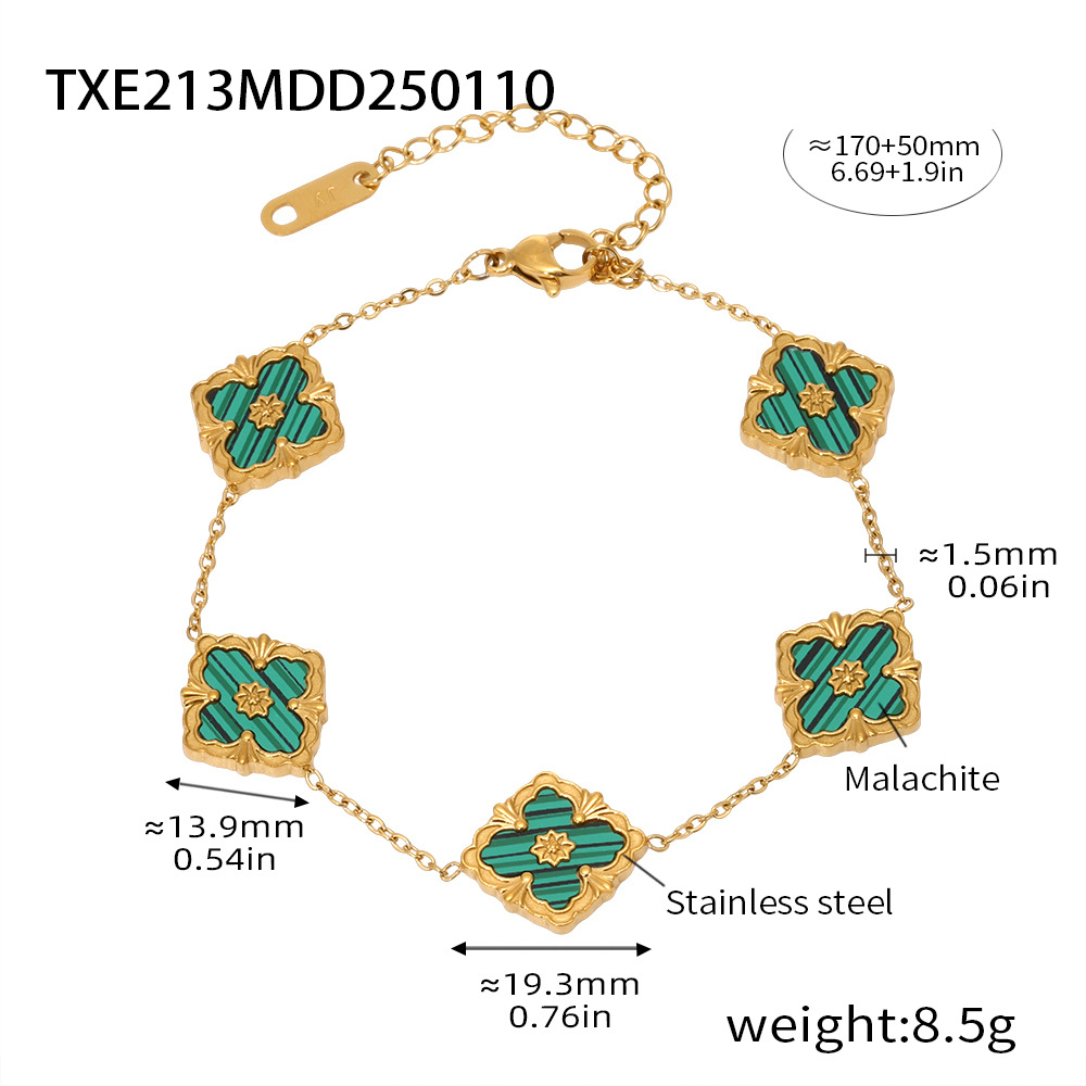 Nuevo buchilati cuatro hojas de flores 5 pulseras de flores CNC versión alta chapado 18k lujo ligero diamante corte en stock