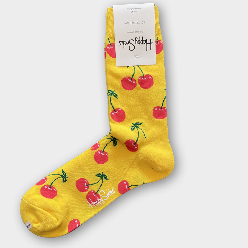 ハッピーソックス メンズソックス ミドル丈 コーマ綿 吸汗消臭 通気性 スウェーデン製 おしゃれ カラフル 薄手