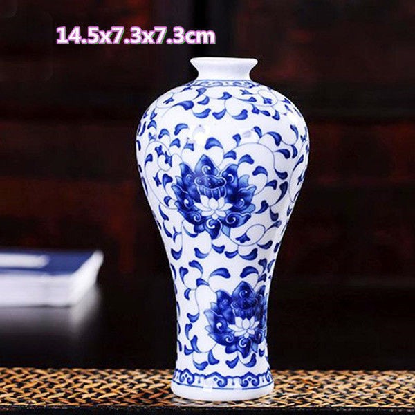 Vaso de escritorio de cerámica de porcelana pequeña boca mini hidroponía de flores retrógradas botellas de flores de porcelana