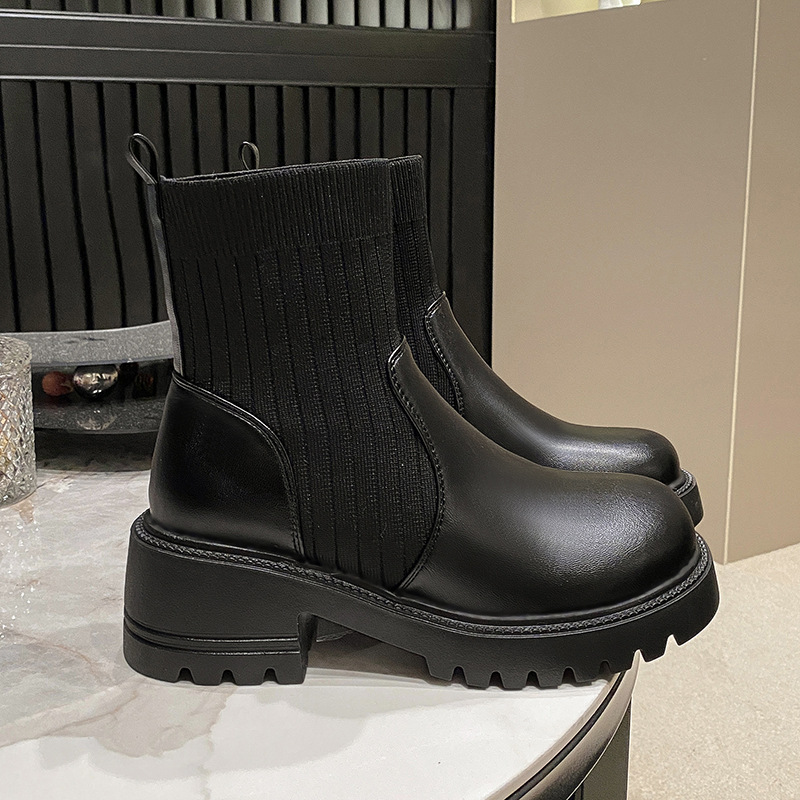 Femmes dames hommes bottes d'équitation bottes de randonnée synthétique Chic Punk mi talon talon bas bout carré à lacets chaussures de tous les jours_voghion.com