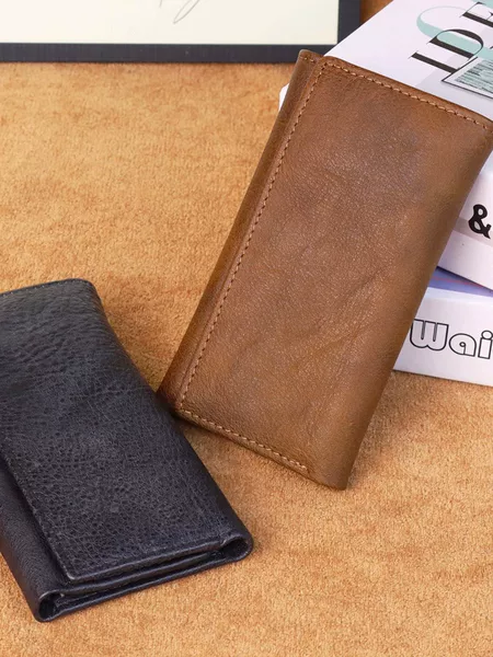 Genuine Leather Cross-Border Top-Grain Cowhide 70% off Small Wallet Multifunctional Key Wallet Men's Retro Women's YC2001-d12