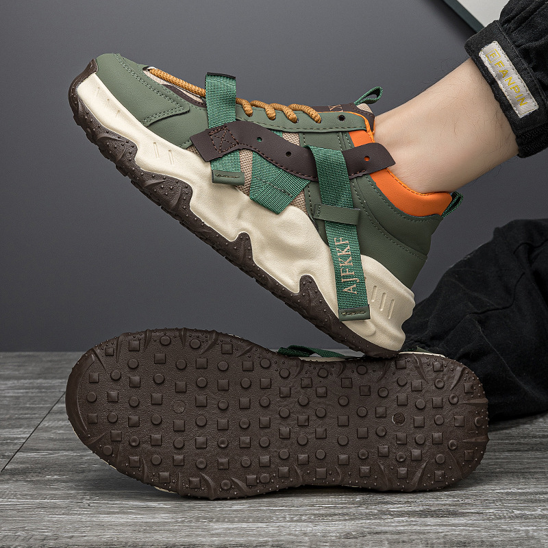 New Autumn Thick-Soled Sports and Leisure Dad Men's Shoes Soft-Soled Soft-Surface Trendy Student Dad Men's Shoes