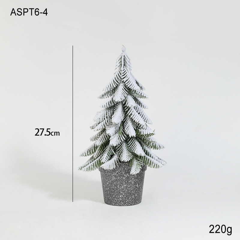 Simulación de plástico verde con nieve mini fruta roja árbol de Navidad decoración de mesa decoración pequeño regalo de Navidad