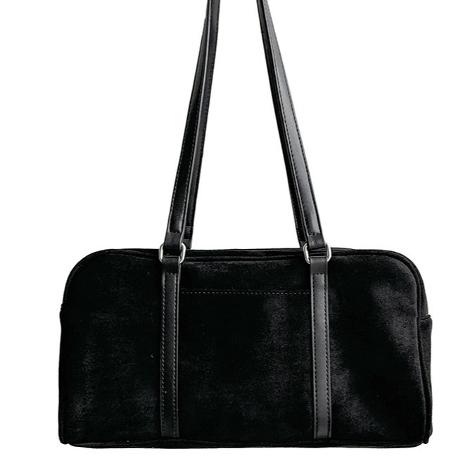 2024 suede autumn edition versatile shoulder bag, women's high-end sense, large capacity commuting plush bag_voghion.com