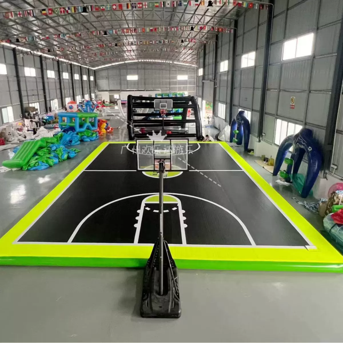 工厂批发充气拉丝气垫篮球场体操垫跆拳道空翻运动减震室内充气堡