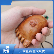 越南黄花梨木雕脚手把件知足常乐工艺品 红木文玩摆件把玩 旋娜幽